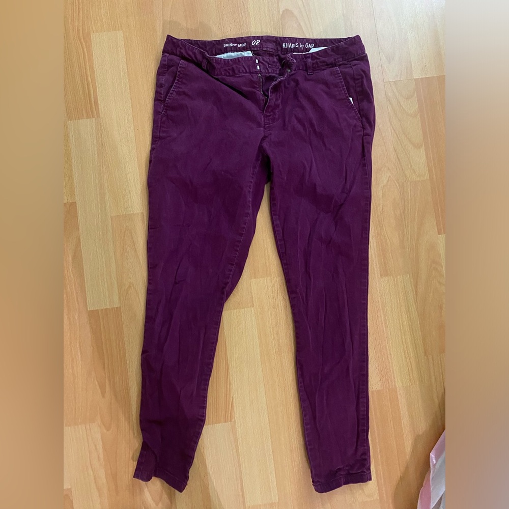Gap Skinny Minis Purple Khakis Size 8 Petite